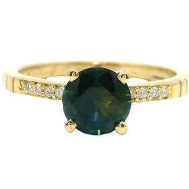 The Yūbina - 1.24 Ct. Round Montana Sapphire Solitaire Ring