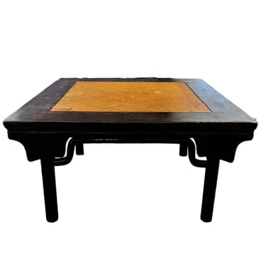Chinese Rattan Top Kang Table 1880s B239-13