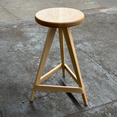 Compass Tripod Stool | round stool | three legged stool | barstool | counter stool | accent chair  | backless wooden barstool 