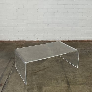Modern Lucite Waterfall Coffee Table 