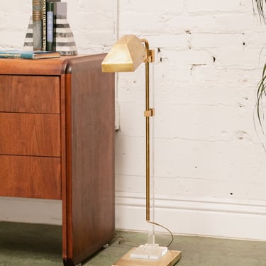 Lucite and Brass Floor Lamp