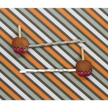 Caramel Apple Hair Clip - Autumn Fall Candy Apple Barrette 