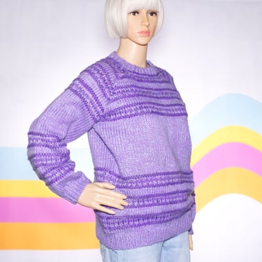 Vintage 1960s Purple Sweater  | Medium | 20 