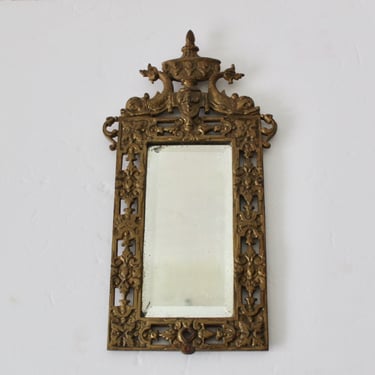 Bradley Hubbard B&H 19th Century Gilt Metal Antique Vanity Wall Mirror Koi Goldfish Detail 