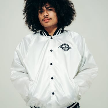 Alive &amp; Well x TBNW &quot;All-Town&quot; White Satin Jacket