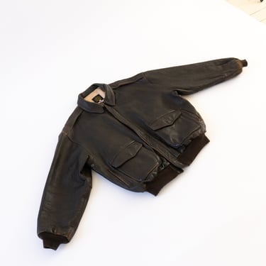 Vintage Brown Leather Flight Jacket