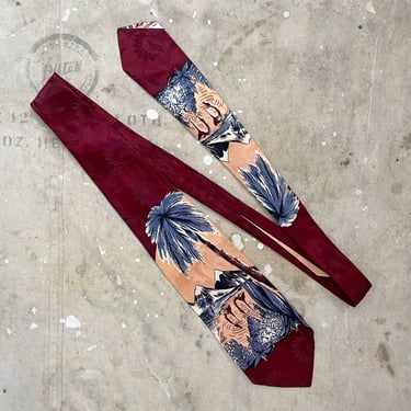 1940s 1950s Tropical Scene Necktie 