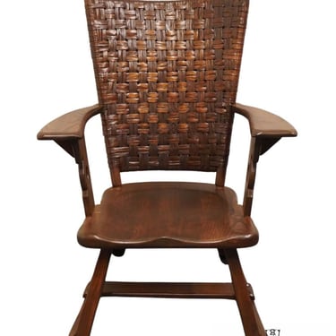 Amish-Made OLD HICKORY American Provincial Accent Arm Chair with Rattan Woven Back 