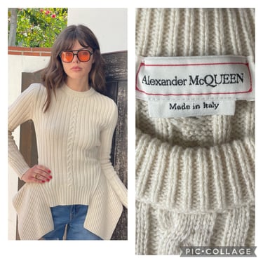 ALEXANDER MCQUEEN Avant Garde Chic Knit Sweater tunic SM 