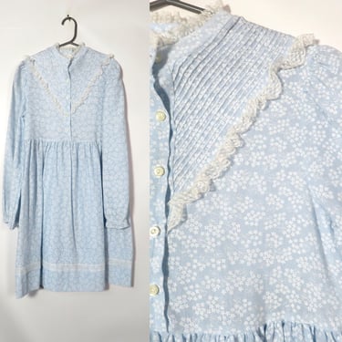 Vintage 70s/80s Kids Gunne Sax Style Prairie Dress Made In USA Size 12 