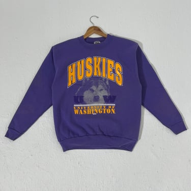 Vintage 1990's Faded Purple UW Washington Huskies Crewneck Sz. XL