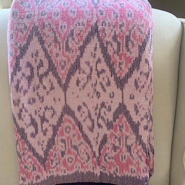 Vintage Ikat Pink & Purple Blanket/Throw 