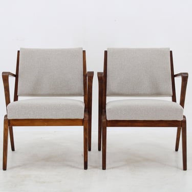 1960s Selman Selmanagic Pair of Restored Armchairs by VEB Deutsche Werkstätten Hellerau, Germany 