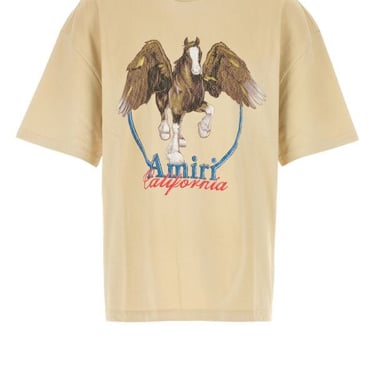 Amiri Men Beige Cotton T-Shirt