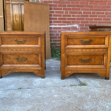 Chinoiserie Nightstands Pair Lacquered 