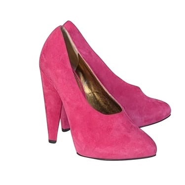 Dolce & Gabbana - Pink Suede Angular Heel Pumps Sz 9