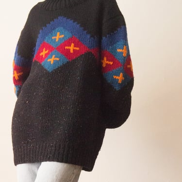 Late 1970s YSL Monsieur Hand Knit Wool Sweater 