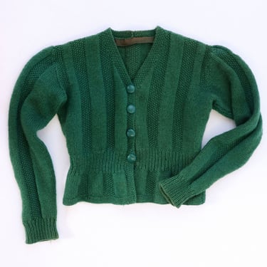 1930s Kale Crop Sweater XS