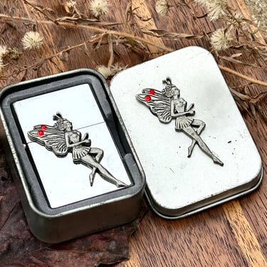 Fairy Flip Top Windproof Lighter 3D Fairy Matching Metal Case Vintage Retro Gift Tobaccania 