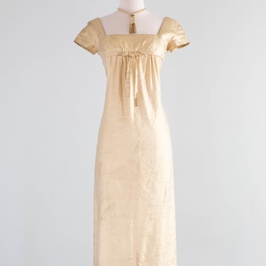 Stunning 1960's Audrey Hepburn Style Gold Empire Evening Gown / XS