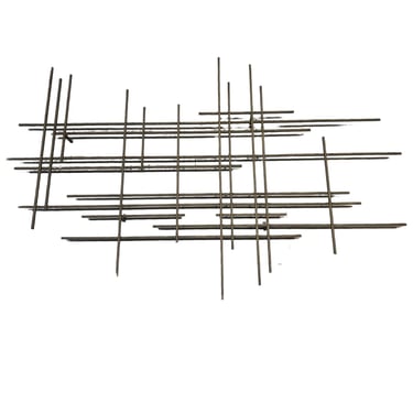 Linear I Karo Studios' Vintage Metal Wall Sculpture Vintage Mid Century Modern 