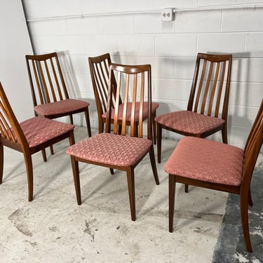 Set Of 6 Mid Century Modern Teak Chairs By G Plan Slat Back 