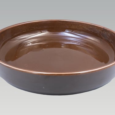 Brusche Al Fresco Coffee Brown Salad Serving Bowl | Vintage California Pottery Mid Century Modern Dinnerware Serveware 