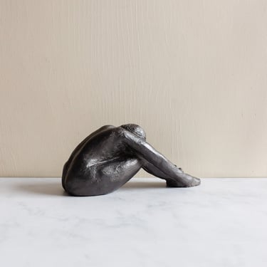 “la femme qui s'étire” midcentury French clay nude study sculpture