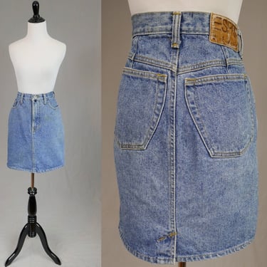 80s 90s Esprit Jeans Denim Skirt - 5 Pocket Style - High Waist - Vintage 1980s 1990s - 27