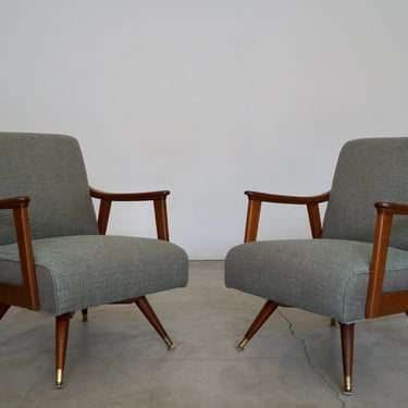 Pair of 1950's Mid-century Modern Lounge Chairs - Professionally Restored! 