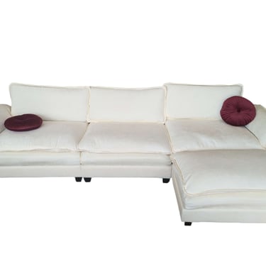 Cream 3-Seater w/ Ottoman