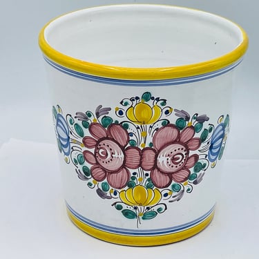 Vintage Modra-Slov-Ludova-Majolika Handmade Hand Painted Vase Planter Slovakia Ceramics 