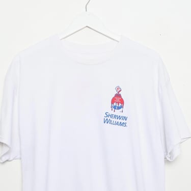 vintage 1990s SHERWIN WILLIAMS paint "Cover the Earth" paint co. cartoon 90s vintage logo shirt -- Size Large -- FREE shipping 