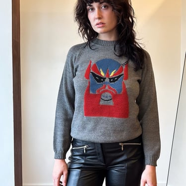 90s Novelty Mask Sweater | S-M