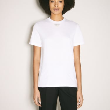 Prada Women Embroidered Triangle T-Shirt