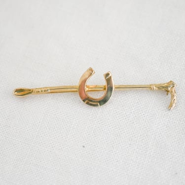 Vintage Equestrian Bar Brooch 