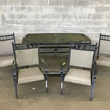 Cast Aluminum Patio Table &amp; 4 Chairs (Seattle)