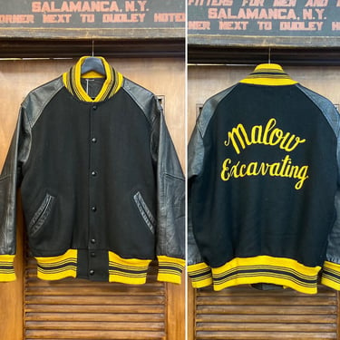 Vintage 1950’s Athletic Varsity Wool and Leather Club Rockabilly Jacket, 50’s Letterman Jacket, Vintage Club Jacket, Vintage Clothing 