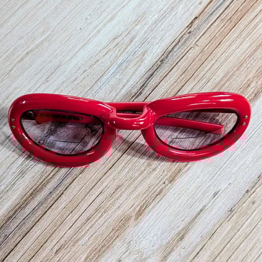 Retro Red Glasses Frames, Made in France c1980s 