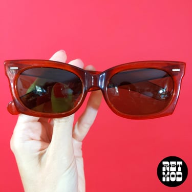 Vintage 1960s Amber Brown Sunglasses by Cool-Ray Polaroid 