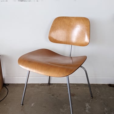 1950's Eames Molded Plywood and Stainless Steel DCM Chair by Herman Miller 