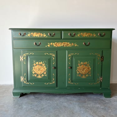 Heywood Wakefield Green Painted Sideboard | Miami Vintage Decor