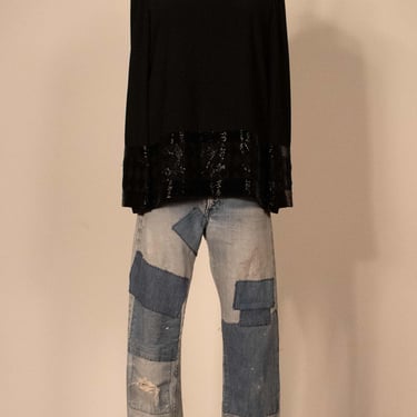 Larry Alrich black silk beaded top 