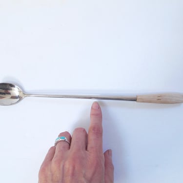 Danish Modern Long Spoon Mid Century Long Handle Spoon Japan Stainless Mid Century Ice Tea Spoon Bar Spoon Drink Stirrer Wood Handle Spoon 