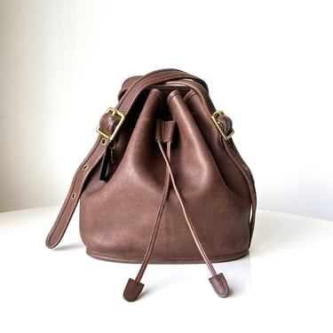 Vintage Coach Lulu's Legacy Brown Leather Drawstring Bucket Bag #J4D 9952 