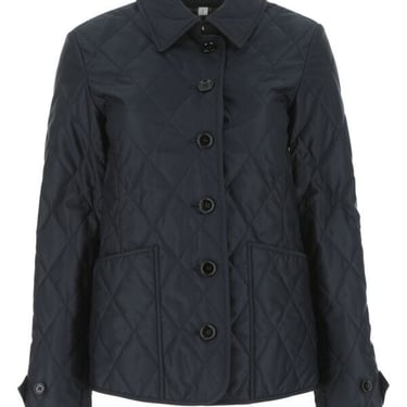 Burberry Women Navy Blue Polyester Jacket