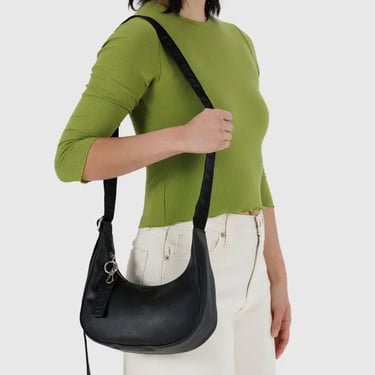 Small Recycled Leather Bag in Black