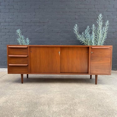Mid-Century Modern Walnut Credenza with Finished Back, c.1960’s 
