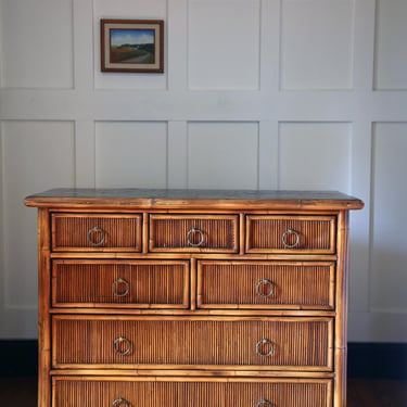 Milling Road by Baker Reed Bamboo Rattan 7 Drawer Bachelor Chest of Drawers | Dresser 