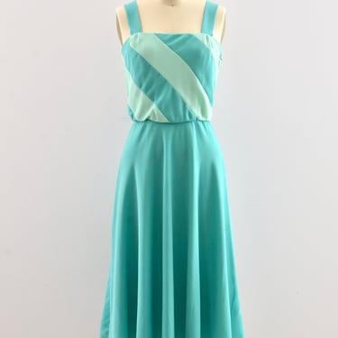 Vintage 1970's Turquoise Daydress